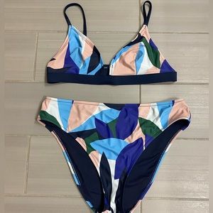 Lively The Bralette & High Waist Swim Retro Floral Print